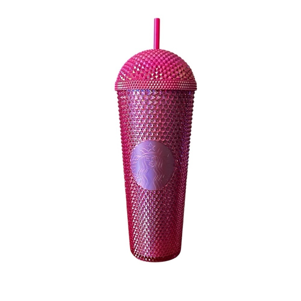 Plastic Starbucks Pink Studded Tumbler